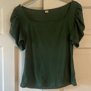 Green square neck Top